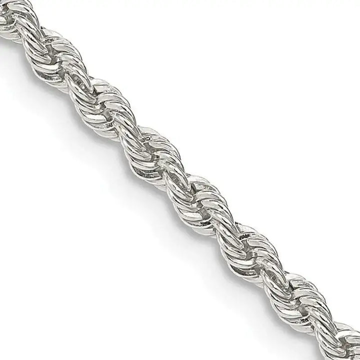 Sterling Silver 2.5mm Solid Rope Chain Necklace - Larson Jewelers