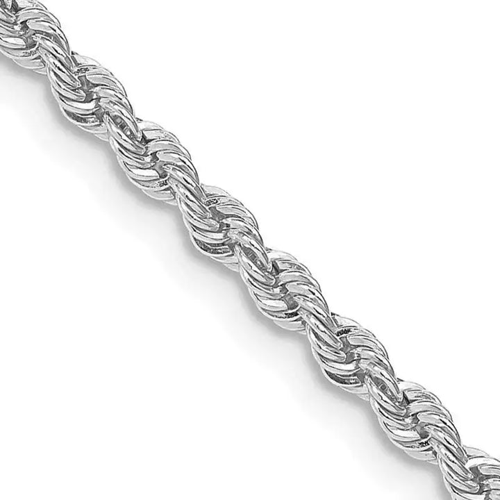 Sterling Silver Rhodium-plated 2.5mm Solid Rope Chain Necklace - Larson Jewelers