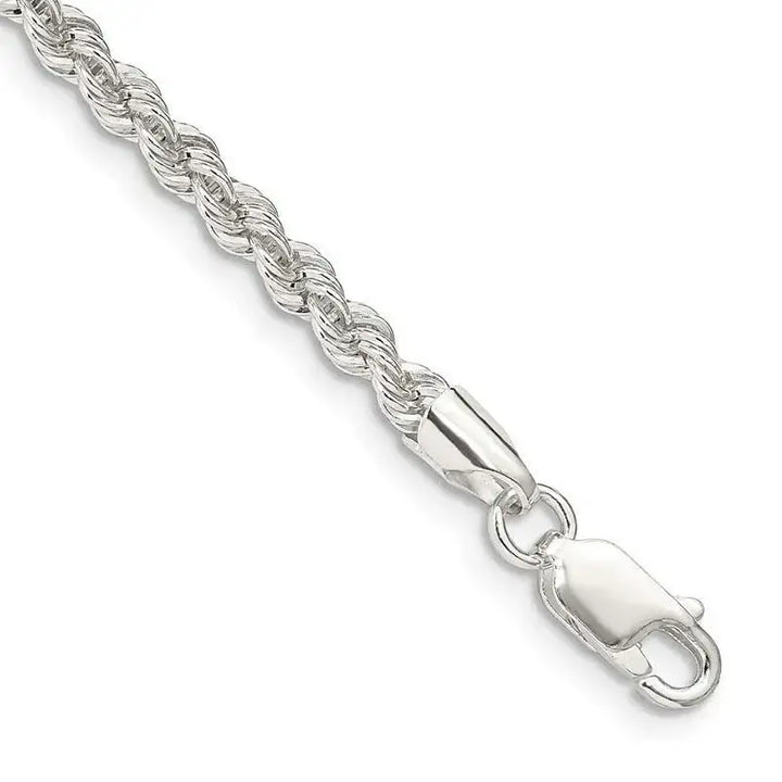 Sterling Silver 3mm Solid Rope Chain Bracelet - Larson Jewelers