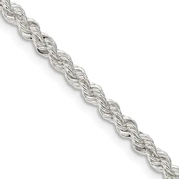 Sterling Silver 3mm Solid Rope Chain Necklace - Larson Jewelers