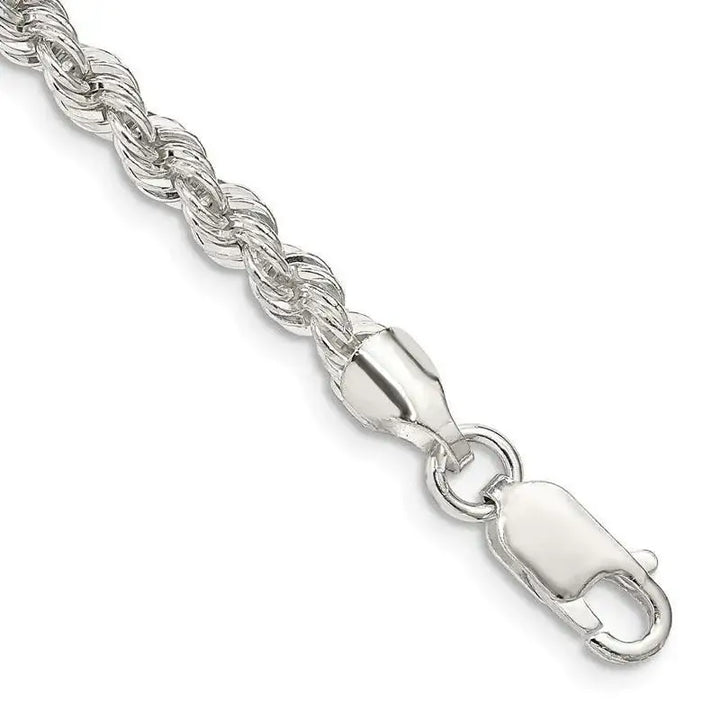 Sterling Silver 4.3mm Solid Rope Chain Bracelet - Larson Jewelers