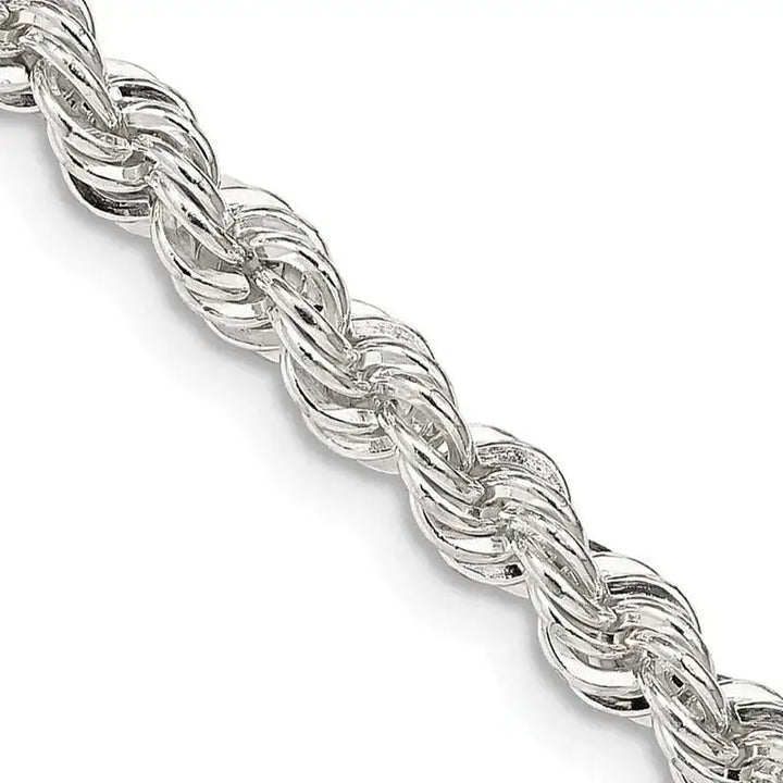 Sterling Silver 4.3mm Solid Rope Chain Necklace - Larson Jewelers