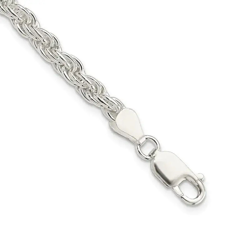 Sterling Silver 4.5mm Solid Rope Chain Bracelet - Larson Jewelers
