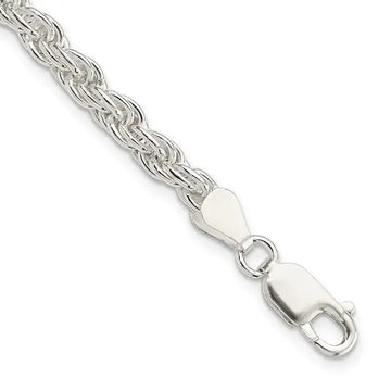Sterling Silver 4.5mm Solid Rope Chain Bracelet - Larson Jewelers