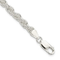 Pulsera de cadena de cuerda maciza de 5 mm de plata esterlina