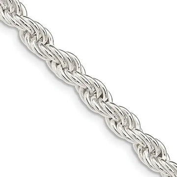 Sterling Silver 5mm Solid Rope Chain Necklace - Larson Jewelers
