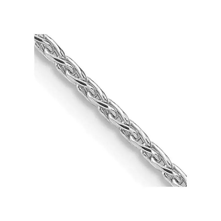 Sterling Silver Rhodium-plated Diamond-Cut Spiga Chain Necklace - Larson Jewelers