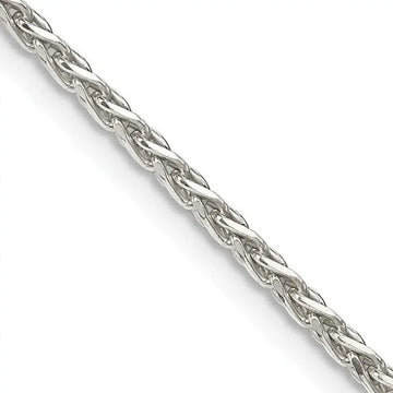 Sterling Silver 2mm Diamond-cut Spiga Chain Necklace w/2in ext. - Larson Jewelers