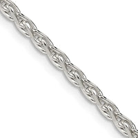Collier chaîne Spiga en argent sterling de 2,75 mm, taille diamant