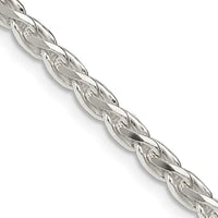 Collier chaîne Spiga en argent sterling de 3,75 mm, taille diamant