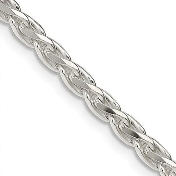 Sterling Silver 3.75mm Diamond-cut Spiga Chain Necklace - Larson Jewelers