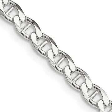 Sterling Silver 4.15mm Flat Cuban Anchor Chain Necklace - Larson Jewelers