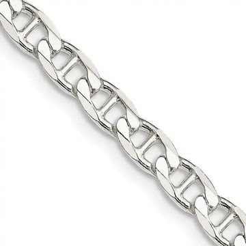 Sterling Silver 4.65mm Flat Cuban Anchor Chain Necklace - Larson Jewelers