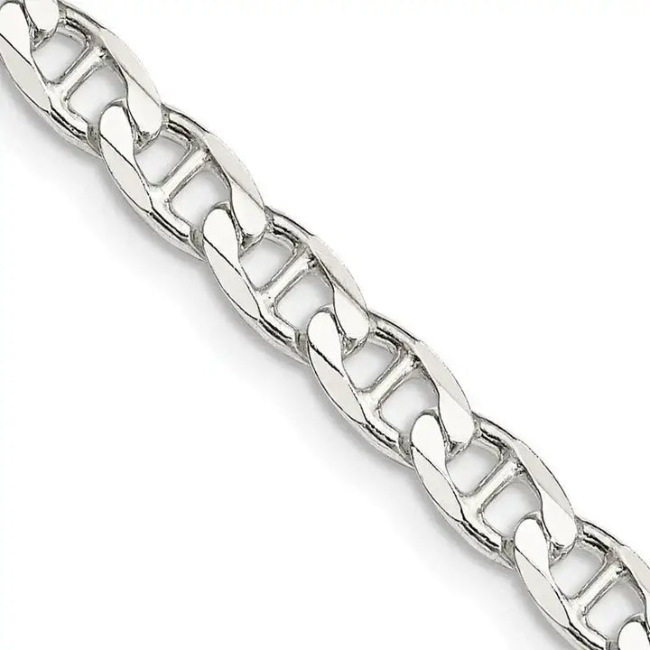 Sterling Silver 4.65mm Flat Cuban Anchor Chain Necklace - Larson Jewelers