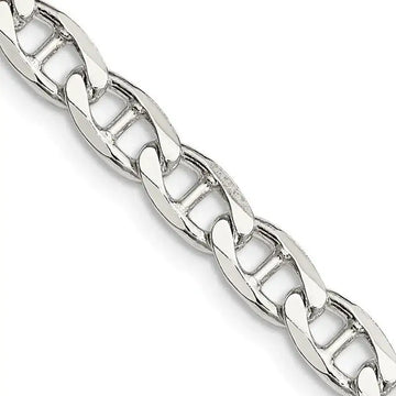 Sterling Silver 5.7mm Flat Cuban Anchor Chain Necklace - Larson Jewelers