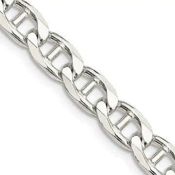 Sterling Silver 6.5mm Flat Cuban Anchor Chain Necklace - Larson Jewelers