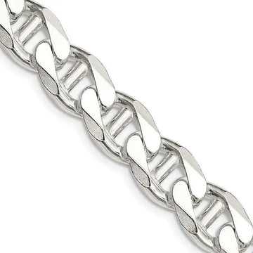 Sterling Silver 10.5mm Flat Cuban Anchor Chain Necklace - Larson Jewelers