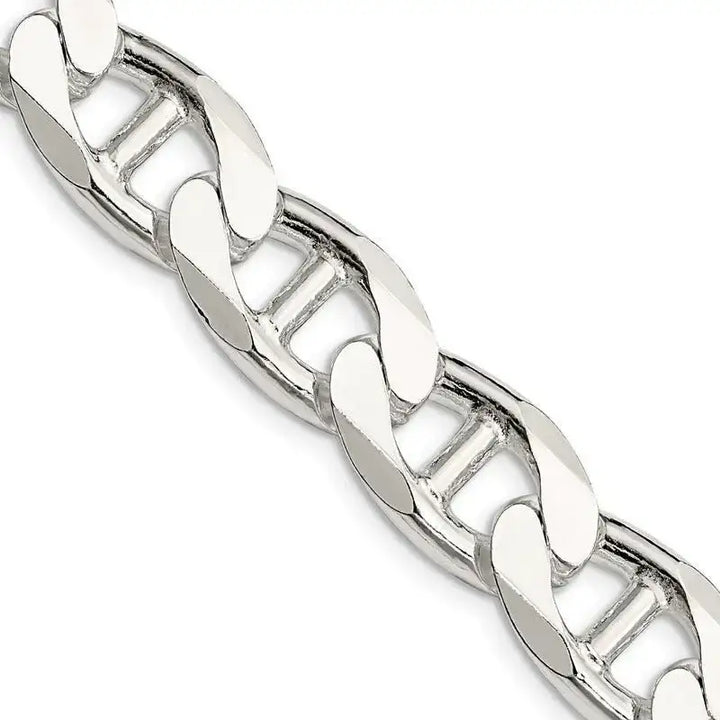 Sterling Silver 13.5mm Flat Cuban Anchor Chain Necklace - Larson Jewelers
