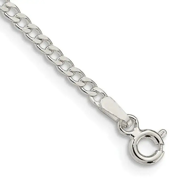 Sterling Silver 2.3mm Beveled Curb Chain Bracelet - Larson Jewelers