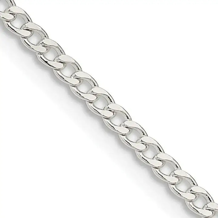 Sterling Silver 2.3mm Beveled Curb Chain Necklace - Larson Jewelers
