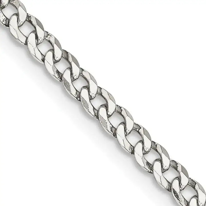 Sterling Silver 3.2mm Beveled Curb Chain Necklace - Larson Jewelers