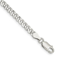 Bracelet en argent sterling avec chaîne gourmette biseautée de 4 mm