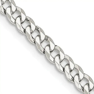 Sterling Silver 4mm Beveled Curb Chain Necklace - Larson Jewelers