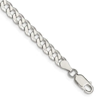 Bracelet en argent sterling avec chaîne gourmette biseautée de 5 mm
