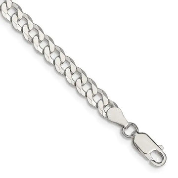 Sterling Silver 5mm Beveled Curb Chain Bracelet - Larson Jewelers