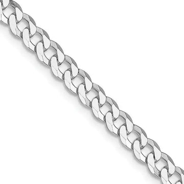 Sterling Silver Rhodium-plated 5mm Beveled Curb Chain Necklace - Larson Jewelers