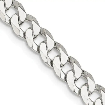 Sterling Silver 6mm Beveled Curb Chain Necklace - Larson Jewelers