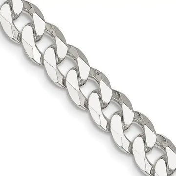 Sterling Silver 7mm Beveled Curb Chain Necklace - Larson Jewelers