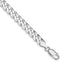 Bracelet chaîne gourmette biseautée en argent sterling plaqué rhodium de 7 mm