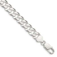 Bracelet en argent sterling avec chaîne gourmette biseautée de 8,5 mm