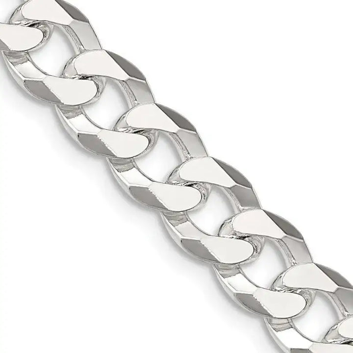 Sterling Silver 8.5mm Beveled Curb Chain Necklace - Larson Jewelers