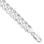 Bracelet chaîne gourmette biseautée en argent sterling plaqué rhodium de 10,6 mm