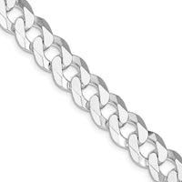 Collar de cadena de eslabones biselada de 10,6 mm con baño de rodio en plata de ley