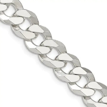 Sterling Silver 12.3mm Beveled Curb Chain Necklace - Larson Jewelers
