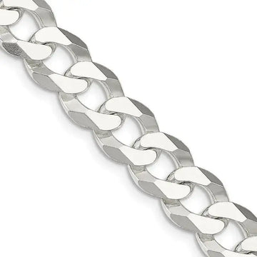 Sterling Silver 13mm Beveled Curb Chain Necklace - Larson Jewelers