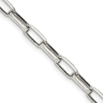 Sterling Silver 5mm Elongated Open Link Chain Necklace - Larson Jewelers