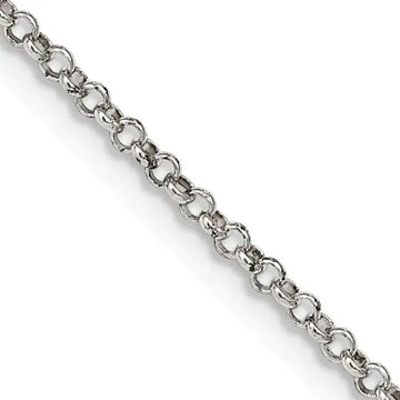 Sterling Silver 1.5mm Rolo Chain Necklace w/2in ext. - Larson Jewelers