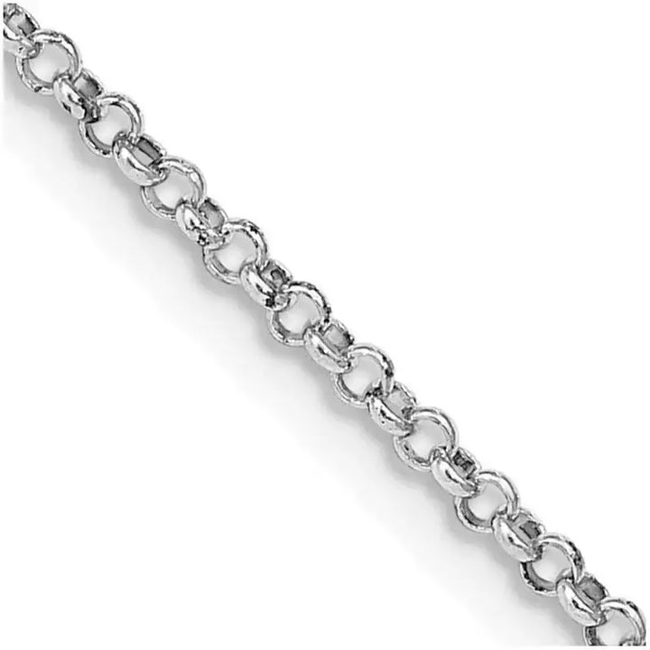 Sterling Silver Rhodium-plated 1.5mm Rolo Chain Necklace w/2in ext. - Larson Jewelers