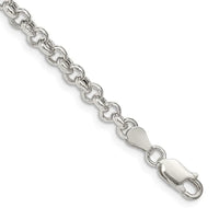 Bracelet chaîne rolo semi-solide en argent sterling de 4,25 mm