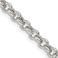 Collier chaîne rolo semi-solide en argent sterling de 4,25 mm