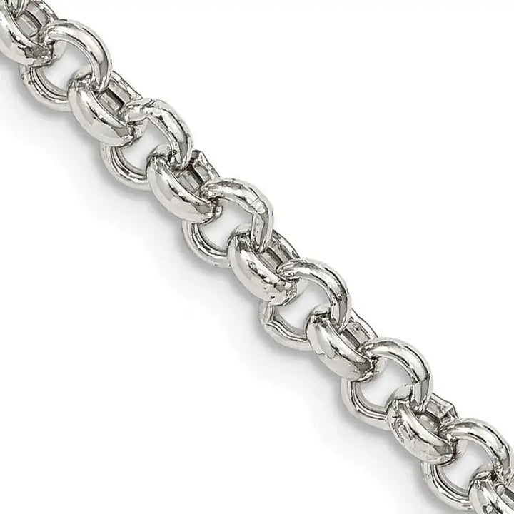 Sterling Silver 4.25mm Semi-solid Rolo Chain Necklace - Larson Jewelers