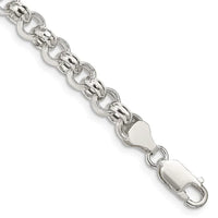Bracelet chaîne rolo semi-solide en argent sterling de 6,5 mm