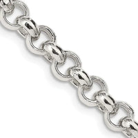 Collier chaîne rolo semi-solide en argent sterling de 6,5 mm