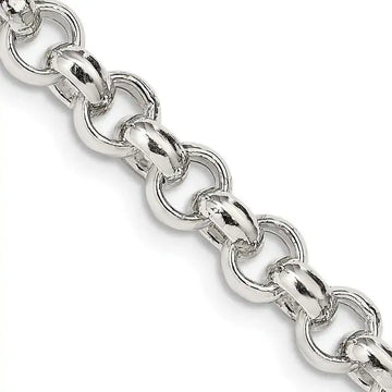 Sterling Silver 6.5mm Semi-solid Rolo Chain Necklace - Larson Jewelers
