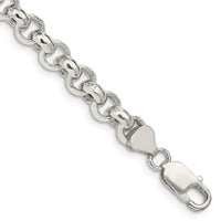 Bracelet chaîne rolo semi-solide en argent sterling de 7,75 mm