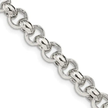 Sterling Silver 7.75mm Semi-solid Rolo Chain Necklace - Larson Jewelers